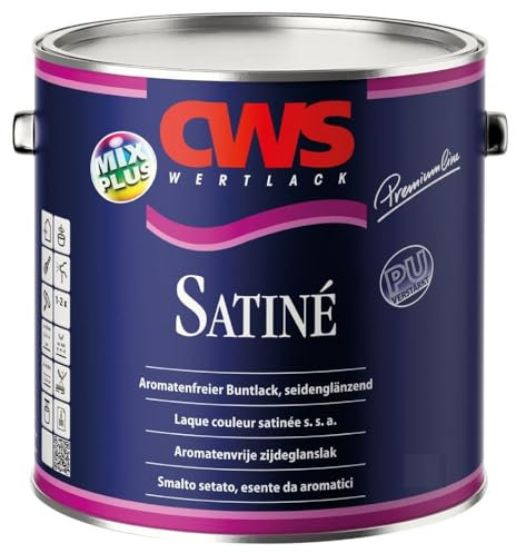 CWS WERTLACK Satine 1 litro gris antracita RAL 7016, barniz a base de resina alquídica especial para pintura brillante de madera y metal