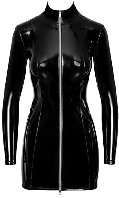 Black Level Damen Kleid aus Lack, Schwarz, M