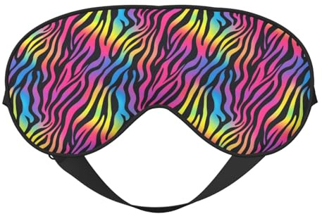 Máscara de sueño para los ojos para hombres y mujeres – Patrón de rayas coloridas de sueños con hebilla ajustable – Máscara de dormir para hombre y mujer – Diadema divertida para juegos