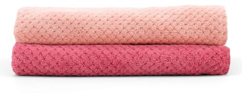 waschies Mikrofaser Haarhandtuch/Haarturban mit praktischem Fixierknopf – 2er Set Pink/Rosa – für schnelle Haartrocknung – sanft, leicht & saugfähig – geeignet für alle Haartypen