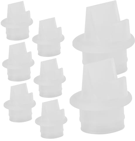 VANZACK 8pcs Silicone Duckbill Valvole Tiralatte Accessori per Pompe Elettriche e Manuali Materiale Satinato Trasparente Sicuro per Madre e Latte Flusso di Design Liscio