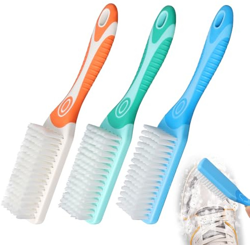 3 Stück Schuhputzbürste,Bürste Reinigung Schuhbürste,Weiche Putzen Schuhbürsten,Reinigungsbürste Kleiderbürste mit Griff,Sneaker Cleaner Bürste Reinigen für Schuhe Kleidung und Familienreinigung