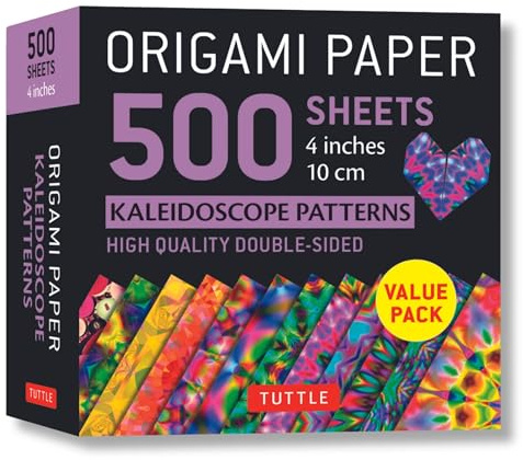 Origami Paper 500 Sheets Kaleidoscope Patterns 4 Inches 10 Cm: High-Quality Double-Sided
