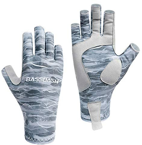 Bassdash Altime Guanti da pesca senza dita con protezione solare UPF 50+ per uomo e donna per kayak pagaia