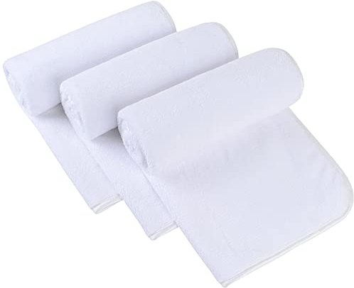 SINLAND 3er Pack Mikrofaser Handtuch Badezimmer Super Soft Makeup Entferner Tuch Saugfähig Waschlappen Reisehandtuch für Spa Sport Fitness 40cm x 76cm Weiß