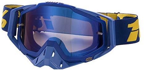 Carolilly Lunette de Moto Cross Mototourisme Lunettes Goggle Lunettes de Ski d 'Anti-poussière d'anti-buée Coupe-Vent pour Activités Extérieures (Bleu + Bleu, K, Taille Unique)