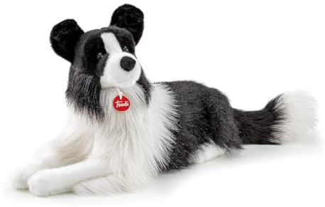 Trudi Border Collie Scott Peluche Chien, Cadeau de Noël et d'anniversaire | 22x33x55cm Taglia XL | Chiens en Peluche Classiques | modèleTUDN9000