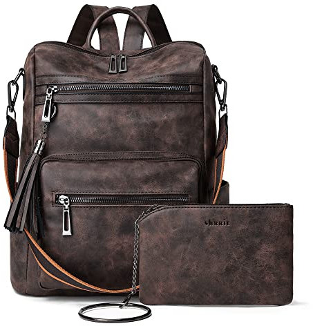 Shrrie Backpack Purse for Women Leather Backpack Fashion Designer Convertible Shoulder Bag