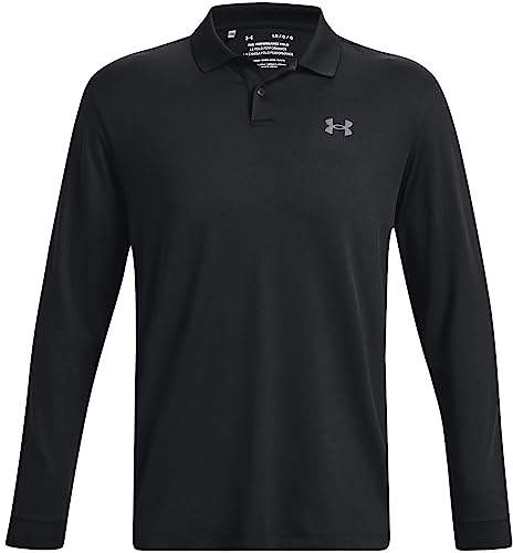 Under Armour Herren Performance Polo 3.0 Langarm, (001) Schwarz/Pitch Gray, L