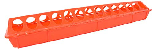 ULTECHNOVO Poultryred Geflügelzubehör Wachtelkäfig Huhn Kaninchen Vögel Zubehör Tränke Taubenschale Löcher Rot Rot Futterspender Futterspender Spritzschutz Draht Futternapf Xxcm