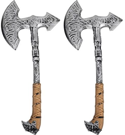 Homoyoyo Lot de 2 Accessoires de Hache pour Halloween - Jouet Vintage - Ornements - Accessoires Cospaly Haunted Bureau sans Costume - Accessoires barbares - Métal argenté
