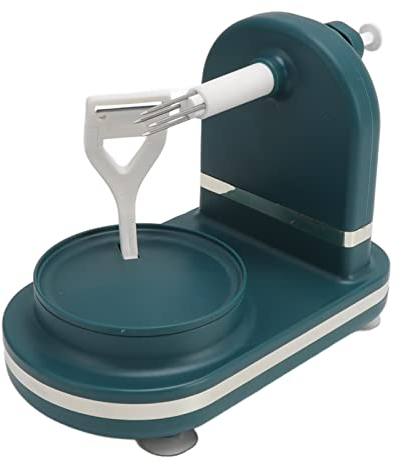 Pelador Multifunción de Acero Inoxidable PP, Máquina Para Pelar Frutas y Verduras, Herramienta de Manivela Manual Para Cocina y Hogar (Verde Oscuro)