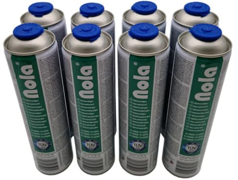NOLA 4X 600ml (338g) Universalgas Gaskartuschen – 70% Butan / 30% Propan – Schraubventil EN417 – Campinggas für Unkrautbrenner, Lötbrenner, Gaskocher, Gasgrill & Outdoor-Einsatz – Made in EU