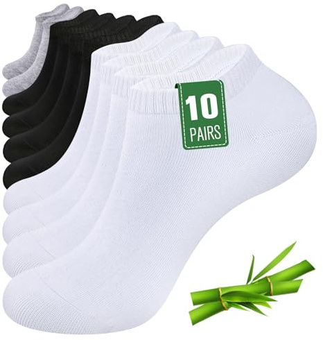 SockWaddles 10/20 Pairs Bamboo Trainer Socks for Mens Womens and Ladies, Low Cut Ankle Seamless Socks, Moisture-Wicking Short Athletic Socks for Sports, Running, Gym, Casual
