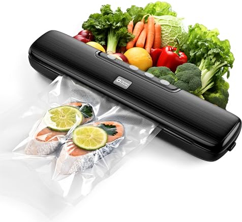 Kitchen in the Box Vacuum Sealer Machine, Food Vacuum Sealer Machine with Seal Bags for Sous Vide & Food Storage, 32cm Sealing Bar, Dry/Moist/Seal/VAC/External VAC Modes with 5 Levels, Fast & Compact