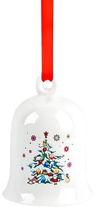 badaren Campana de Navidad Porcelana 2025, Campana de Navidad, Decoración Navideña Colección Series, Decoración para Árbol Ø 7 cm (B)