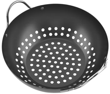 DIYEAH Cestello per Griglia Antiaderente Doppia Impugnatura, Vassoio per Barbecue Fori Grandi, Cestino per Grigliare Verdure Resistente e Facile da Pulire, Uso Esterno e Domestico