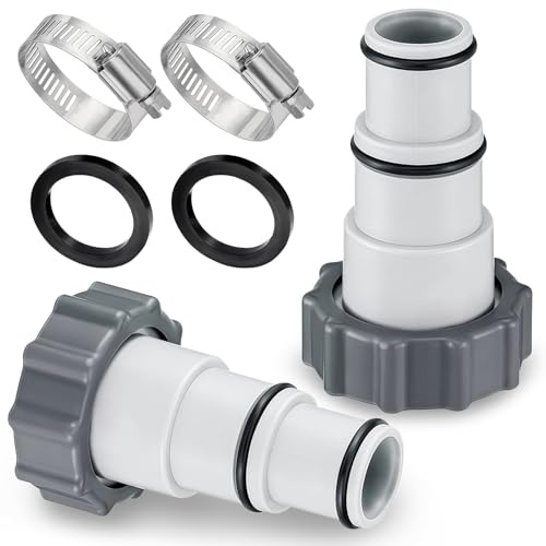 Adaptador Manguera Piscina 32 a 38 mm, 2 Piezas Adaptador de Manguera de Piscina A, Adaptador Piscina 32 a 38, Conector de Manguera de Piscina, Adaptador de Manguera para Bomba con Rosca Interior