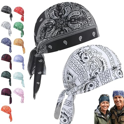 2026 New Paisley Cooling Headscarf Cap, Breathable Motorcycle Zero-Squeeze Helmet Liner for Men & Women, Sweat Wicking Pirate Bandana Beanie for Cycling, Running & Outdoor Sports