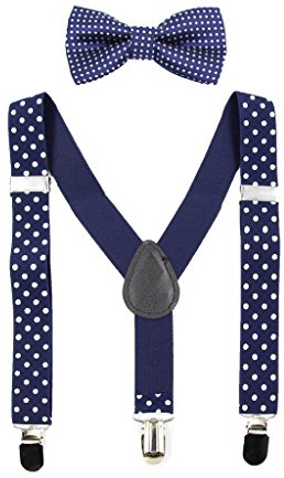 HANERDUN Kids Braces Bowtie Sets Adjustable Suspenders With Bow Ties Gift Idea For Boys And Girls