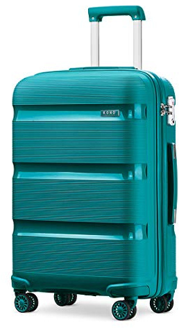 Kono Maletas de Viaje Cabina 55 cm Rígida Trolley Cabina con Cerradura TSA, Vibrant Moda Equipaje de Mano con 4 Ruedas y Cremallera YKK, Durable Polipropileno (Maleta Cabina, Turquesa)