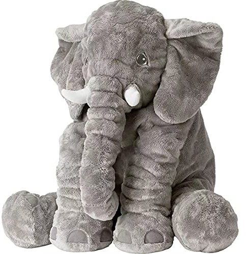 BOOJALOO Giant Stuffed Animals Doll Elephant Stuffed Animal, 24 Stuffed Elephant Plush Toy Gifts for Girls Boys Gray