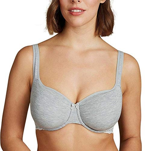 Liv Lingerie New Ladies Cotton Rich Full Cup Underwired Non Padded Bra (32 G, Grey)