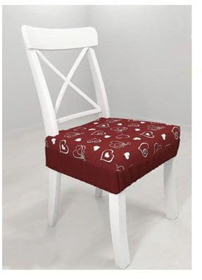 Russo Tessuti 6 Cuscini Sedie Cucina Coprisedia Imbottiti Tinta Unita Vari Colori Elastico-Paris Bordeaux