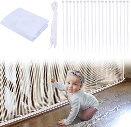 Filet de Protection Enfant,Filet de Sécurité pour Bébé,Filet Protection Balcon,Barriere Filet Securite Escalier,Filet Protection Anti-Chute pour Escaliers,Clôture D'escalier Filet Protection