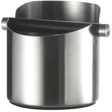 Bidone della spazzatura del caffè della barra,Cassetta per fondi di caffè in acciaio inossidabile - Bustina con barra removibile e base in gomma antiscivolo, perfetta per il regalo di compleanno nera