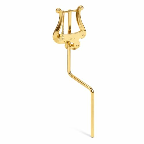 Saxophone Music Clip, Gold Alto Saxophone Sheet Music Clip Stand Beautiful Practical Sax Lyre Clamp On Holder Suitable for Alto Saxophone and Tenor Saxophone