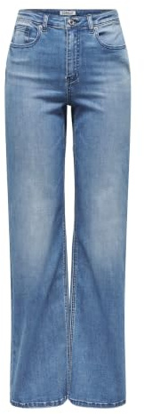 Only Damen Onljuicy-Wauw Hw Wide Dnm Gua113 Medium Blue Denim M/32L