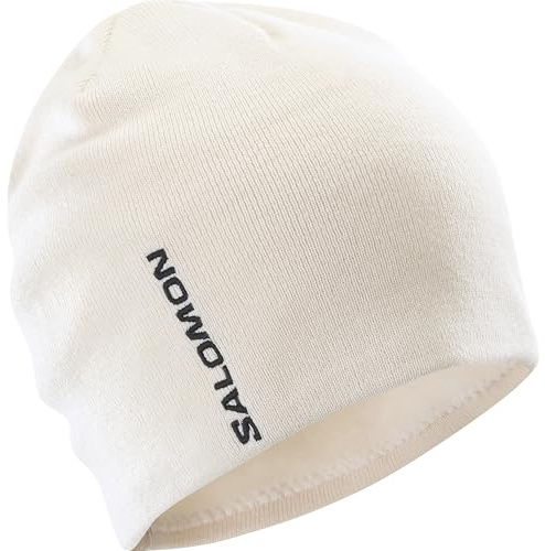 Salomon Graphic Beanie, Warm Running Cap for Hiking, Trail Running, Outdoor Sports Unisex, Whisper White, one Size fits All