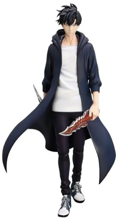 DEXSHUN Sung Jin Woo Figurine Modèle Anime Cartoon Sung Jin Woo Statue en PVC Décoration Pièce de Collection Cadeau pour Fans d'Anime 21 cm