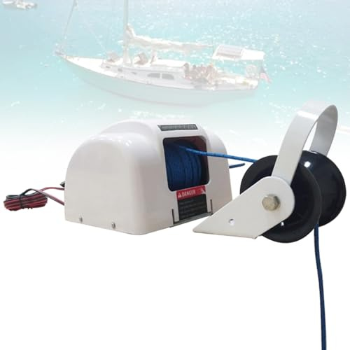 Cabrestante De Ancla EléCtrico De Acero Inoxidable De 12 V,Control Remoto AutomáTico,318 Kg De Capacidad,31 M De Cuerda con Led,para Pontones, Barcos De Pesca Y Barcos De Cubierta CordlessANDCable
