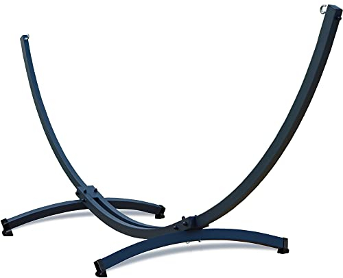 Potenza Verzinkter Tytan Gestell Outdoor Hängemattengestell XXL 360cm, 350kg I Gestell für Hängematten, Rahmen aus Stahl wetterfest (Basic Graphit)