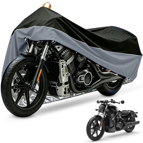 XYZCTEM Motorcycle Cover Waterproof Outdoor Storage Reflective Black/Gray