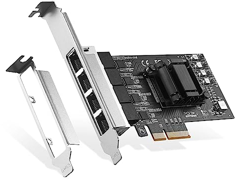 Binardat 4 Ports 2.5G PCIe Netzwerk Adapter, RTL8125B LAN Controller, 2500/1000/100Mbps RJ45 Ethernet NIC Karte, unterstützt PXE für Windows/Linux