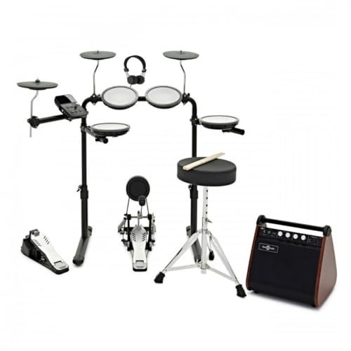 VISIONDRUM+ Schlagzeug Elektronisch Kinder und Erwachsene - E Drum Set mit 9 Leisen Mesh Pads Elektro Schlagzeug mit Verstärker Drum-Thron Sticks und Kopfhörer