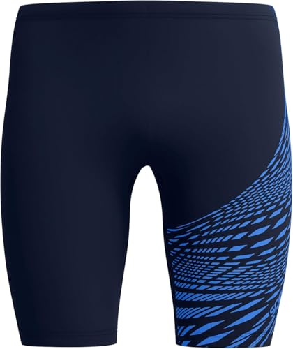 Speedo Men's Medley Logo Jammer | Swim Practice | Technical Fabric | Athletic Design Swimwear, Cobalt Pop, 26