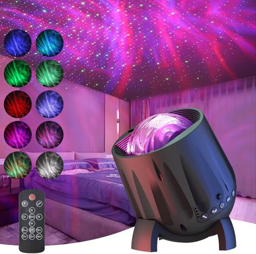 UOUNE Galaxy Projector light for Bedroom - Music Rhythm Star Projector with 10 Colors, 21 Lighting Modes, Northern Lights, Timer & Remote Control for Kids and Adults