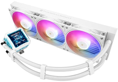 TR FW PRO 360 ARGB Weiß AIO Cooler, LCD-IPS-Bildschirm mit Auflösung 320 x 320, für AM5 und Intel 1700/1851, hohe Leistung, 360 Specs, wassergekühlt, mit abnehmbarer Anzeige von 6,3 cm (2,73 Zoll)
