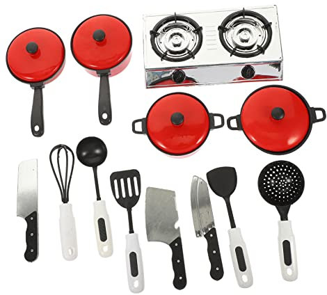 COLLBATH Set Di Giocattoli Da Cucina Simulati Mini Fornelli Elettrici Pentole E Utensili Divertenti Per Ragazzo Ragazza Giocattoli Educativi Barattoli Di Condimento