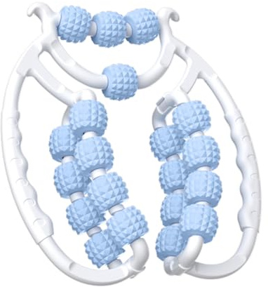 Último diseño Rodillo de piernas, rodillo de masaje de 20 ruedas para piernas, rodillo masajeador de celulitis para muslos, herramienta de masaje de celulitis (azul)