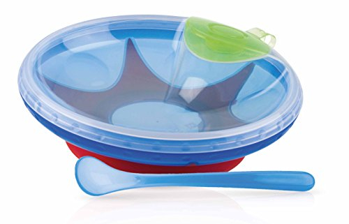 Nûby ID5342BLUE Warmhalteteller mit Saugfuß, blau