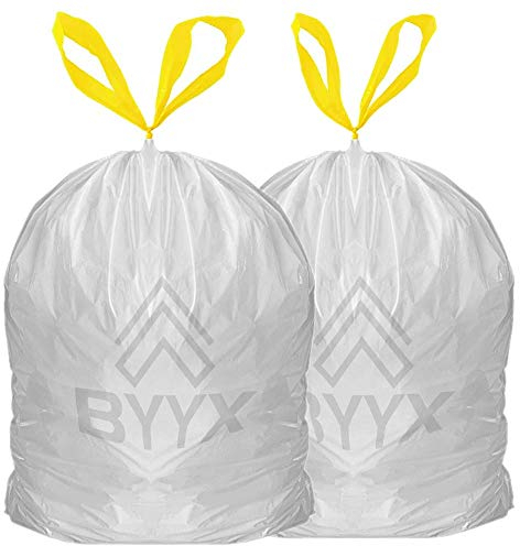 BYYX Pack of 100 Bin Liners 50L Bin Bags Strong Tall Trash Bags White Indoor Garbage Bags for office kitchen bedroom (50L(100 Pack))