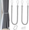 Lot de 2 embrasses de Rideaux d'extérieur en Coton Naturel Fait à la Main pour Rideaux occultants et Transparents (Gris foncé)