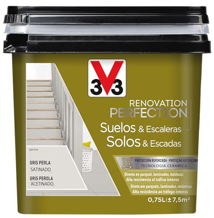 V33 Esmalte Renovation Perfection Suelos Gris Perla Satinado 0,75L