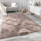 Paco Home Hochflor Teppich Wohnzimmer Flauschig Fellteppich Kunstfell Plüsch Shaggy Weich Fellimitat, Grösse: 200x280 cm, Farbe: Taupe