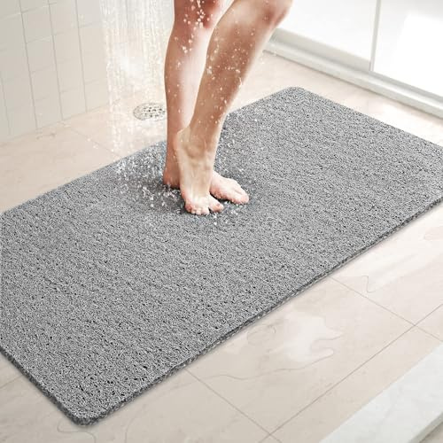 LuxStep Shower Mat Bathtub Mat,Non-Slip Bath Mat with Drain, Quick Drying